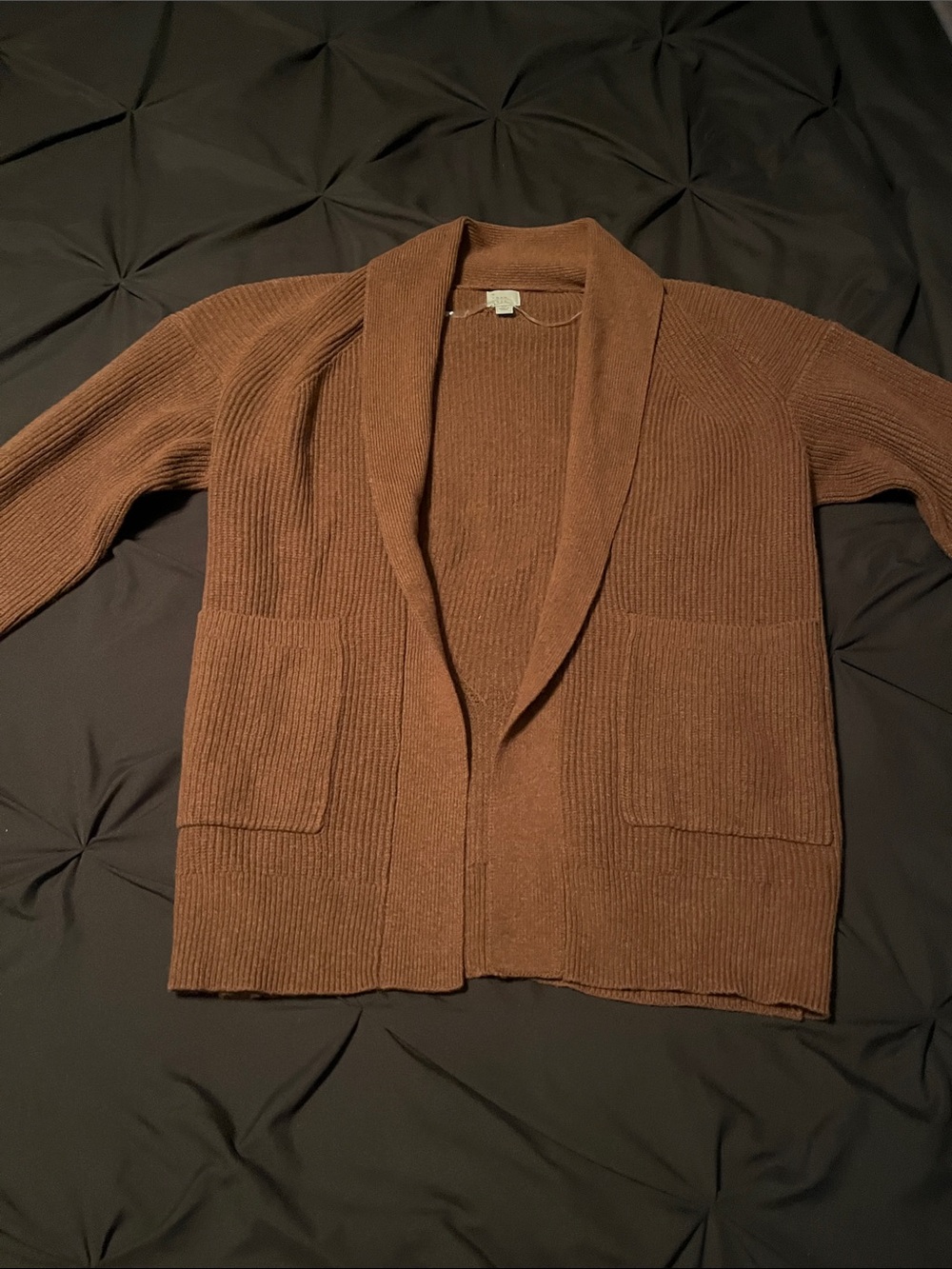 a new day Brown Shawl Collar Open-Front Cardigan